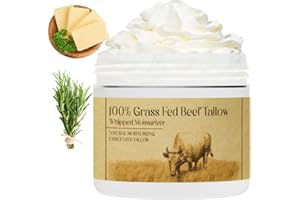 MROUVIK Beef Tallow for Skin, Tallow Face Moisturizer, Beef Tallow, 100% Unscented Organic Grass Fed Finished Whipped Tallow Face Cream Moisturizer Balm, Beef Tallow Skin Care