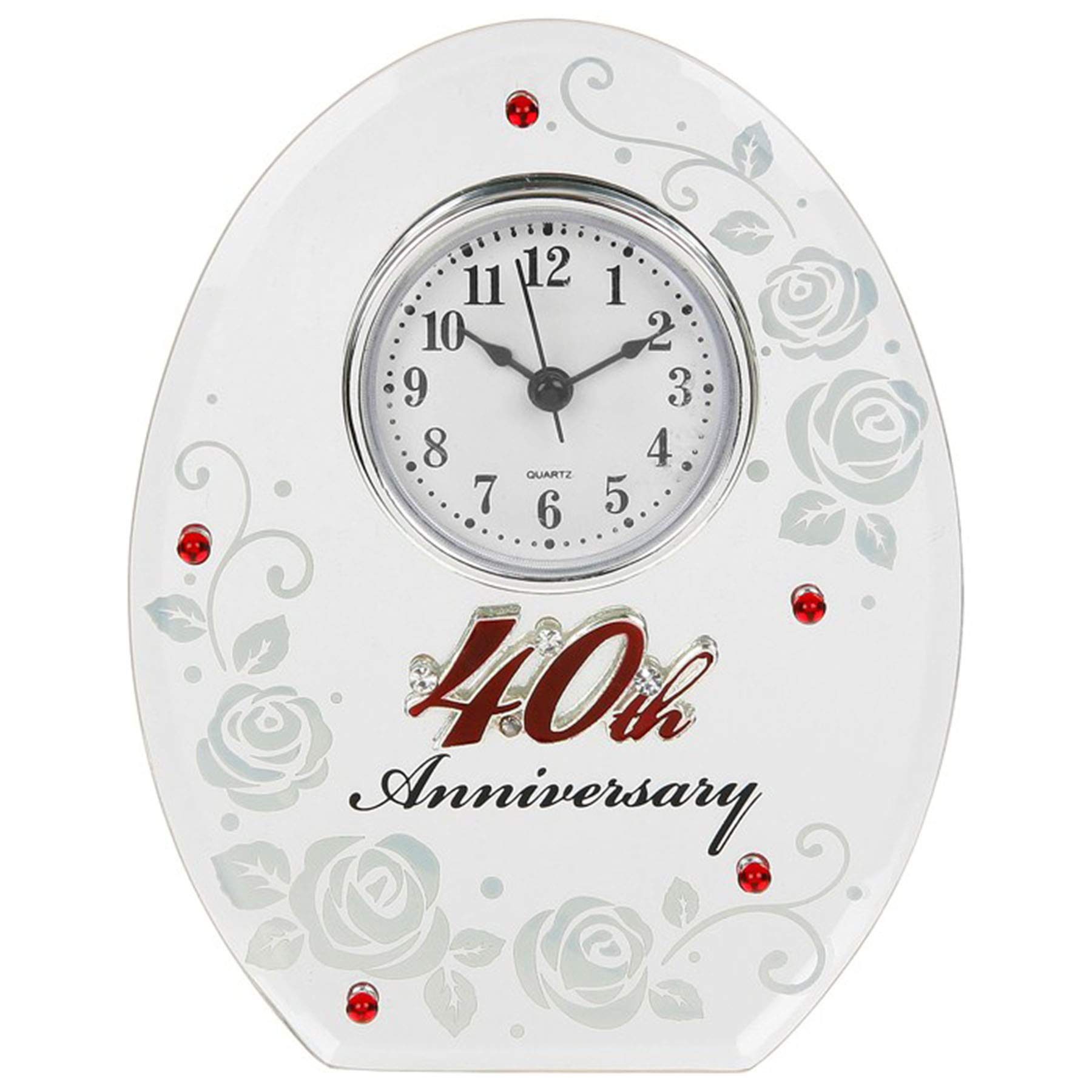 Shudehill 17852 40th Wedding Anniversary Oval Clock Ruby Wedding Gift Present