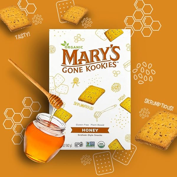MARY’S GONE CRACKERS GRAHAM-STYLE KOOKIES, GLUTEN-FREE, PLANT BASED SNACK, HONEY, 5-OZ., PACK OF 1