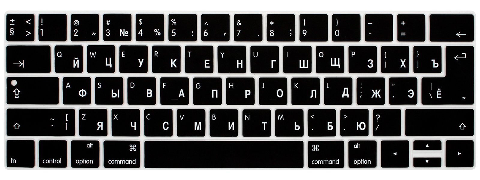 MMDW Russian Language Keyboard Cover for MacBook Pro 13 15 inch 2019 2018 2017 2016 with Touch Bar&Touch ID Model:A2159 A1989 A1706/A1990 A1707,USA and European Version