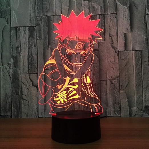luz de noche 3d naruto anime 3d night light lampara de mesa led creativa 7 cambio de color usb lampara de escritorio para s regalos sueno iluminacion