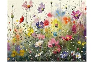 Flower Stamped Cross Stitch Kits, DIY Colorful Flowers Cross Stitch Ornament Kits for Adults Beginners, Counted Embroidery Ne