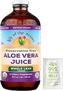 LILY OF THE DESERT Organic Aloe Vera Whole Leaf Preservative Free, 32 FZ