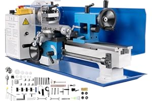 Mophorn 7x12 Inch Luxury Version Metal Lathe 550W Precision Bench Top Mini Metal Milling Lathe Variable Speed 50-2500 RPM Nylon Gear with A Movable Lamp (7x12 inch)