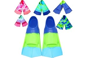 Fanwill Kids Swim Fins,Short Comfortable Flippers for Lap Swimming and Training for Child,Girls,Boys,Beginners