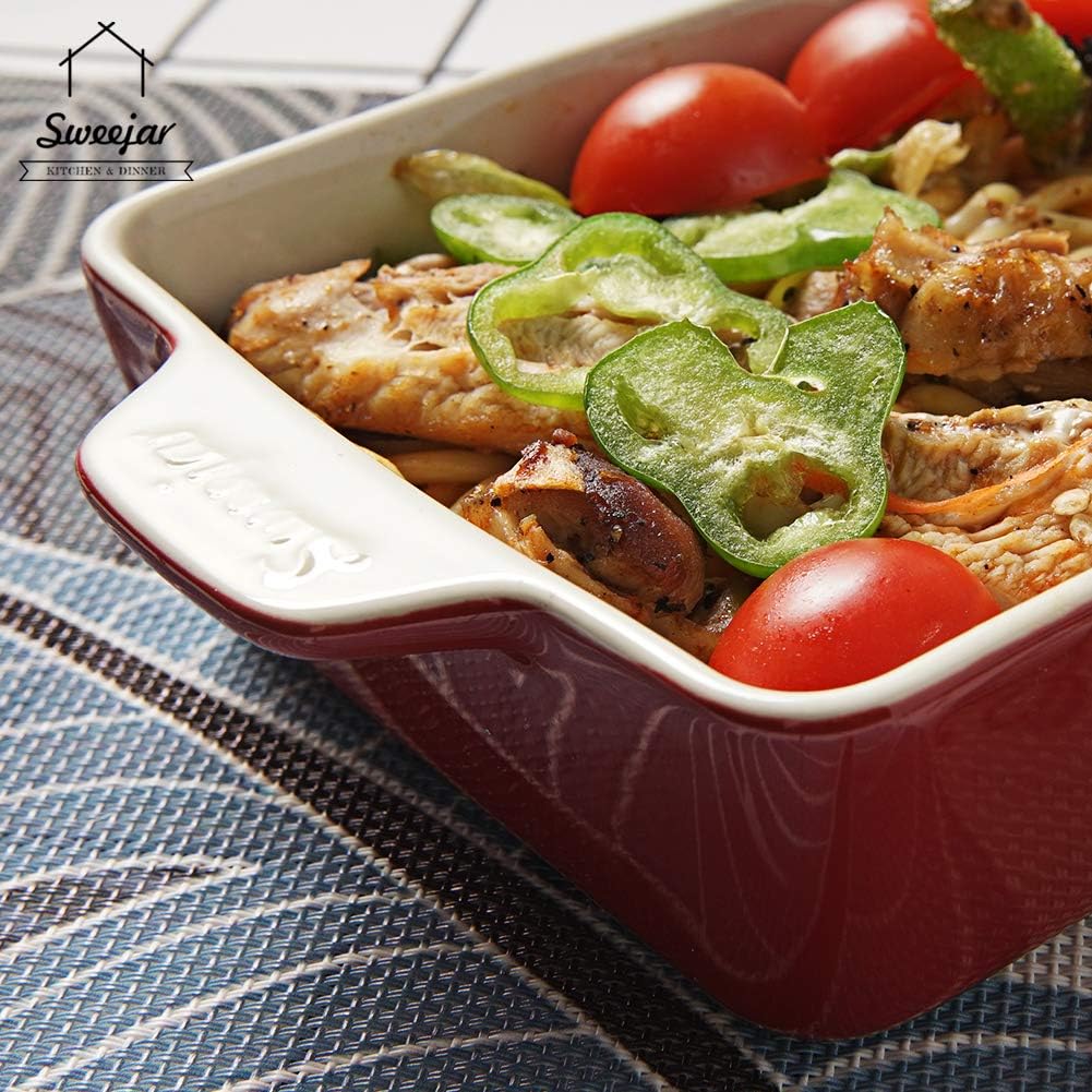 Sweejar Home Ceramic Bakeware Set, Rectangular Baking Dish Lasagna Pans for Cooking Kitchen, Cake Dinner - Image 5