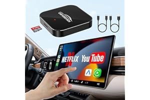 QUANLEX Wireless Carplay Adapter with Netflix YouTube, 2025 Wireless Car Play Video Box & Android Auto Dongle Plug & Play,Convert Wried to Wireless CarPlay for Cars from 2016 and iOS 10+ & TF Card