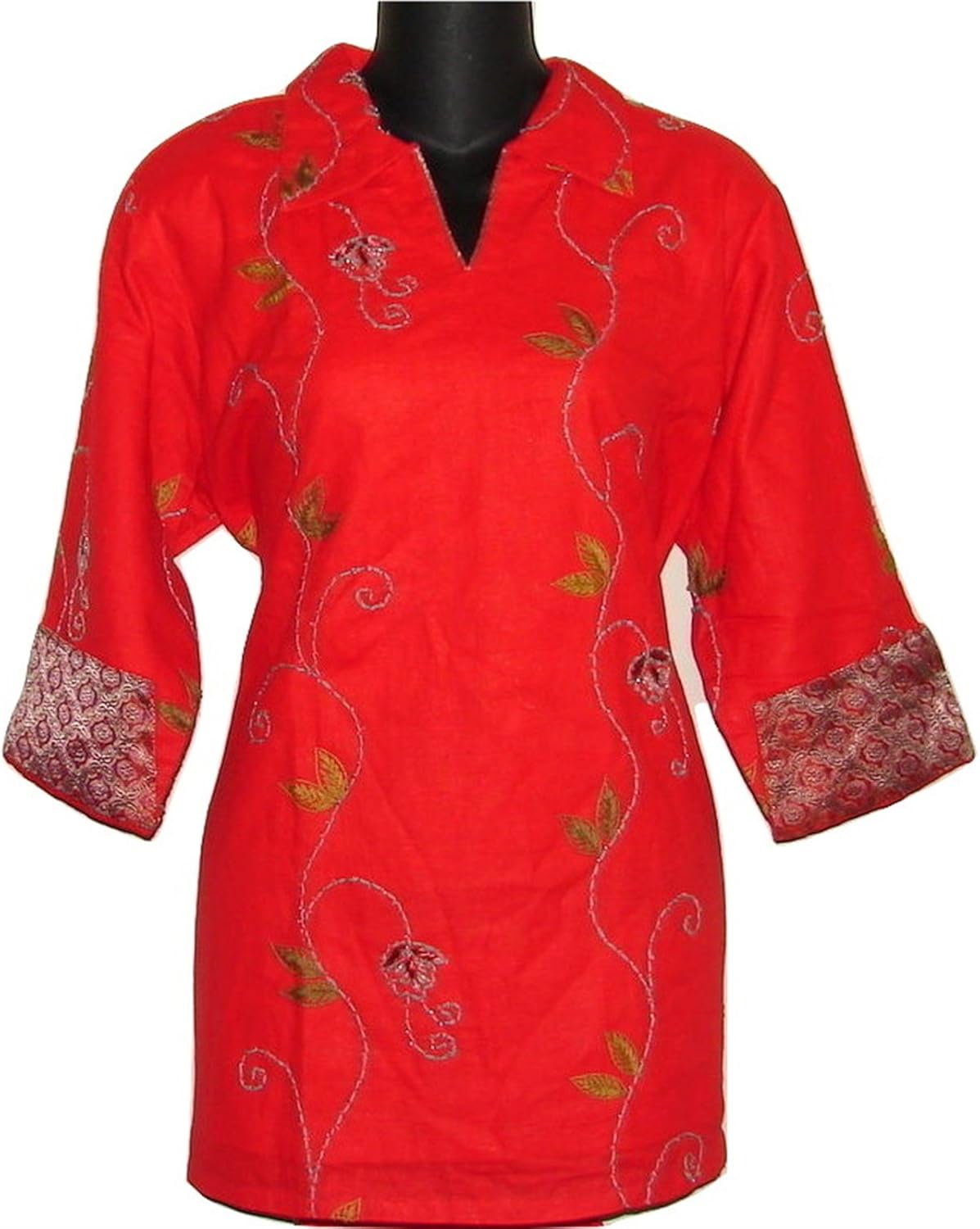 red formal blouse