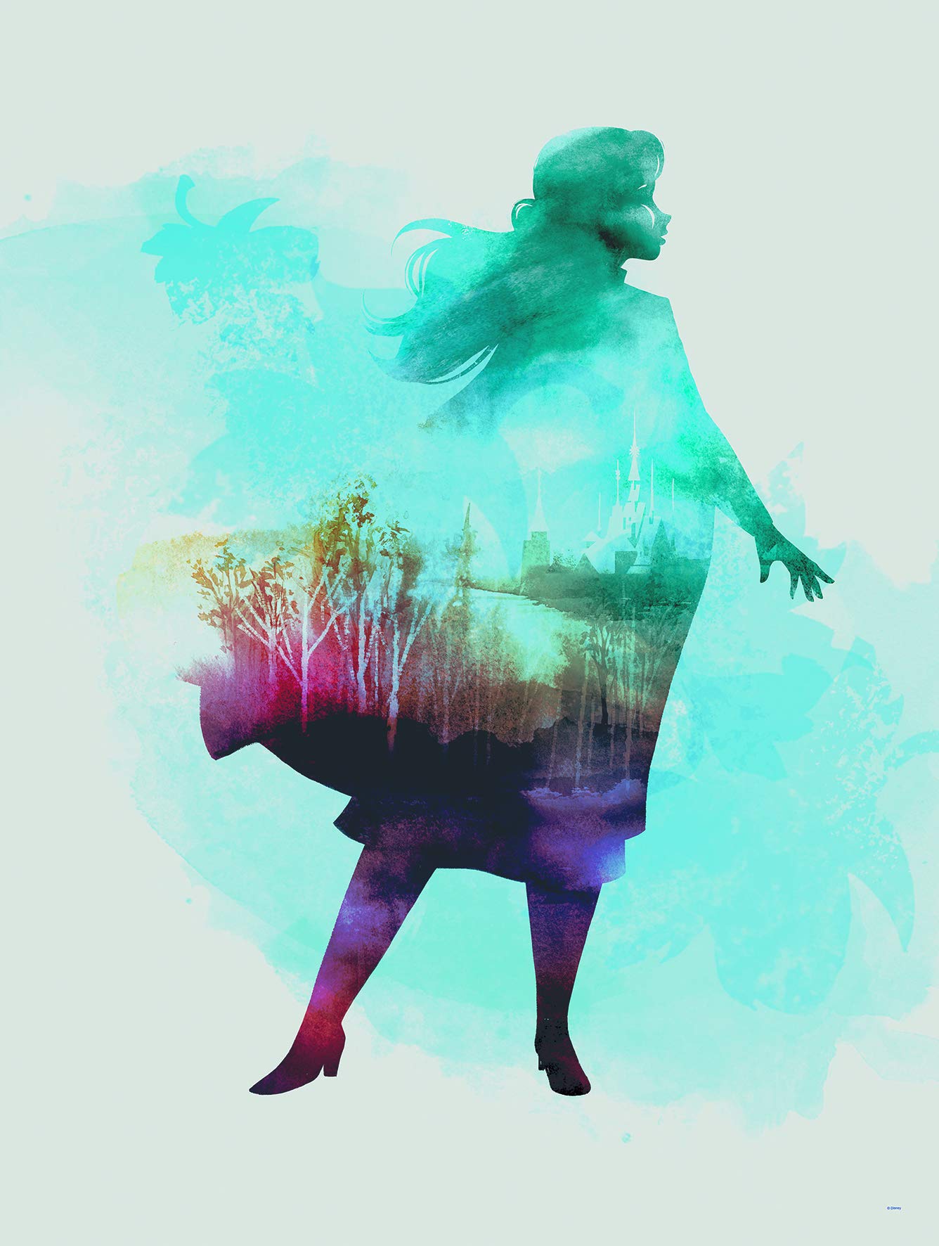 Komar Disney Wall Mural Frozen Anna Watercolour | Children's Room Decoration Art Print | Without Frame | WB078-30x40 | Size: 30 x 40 cm (Width x Height)