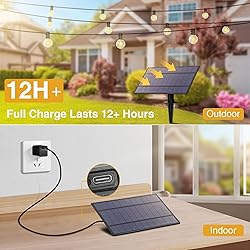 ZJOJO Solar Outdoor String Lights 35FT G40 Globe