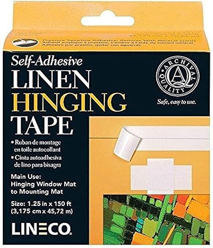 Amazon Com Lineco Self Adhesive Linen Hinging Tape Acid Free Neutral Ph Fabric 1 25 Inches X 150 Feet Trusted Tape For Hinging Matboards Mounting Conservation Framing Craft Diy White