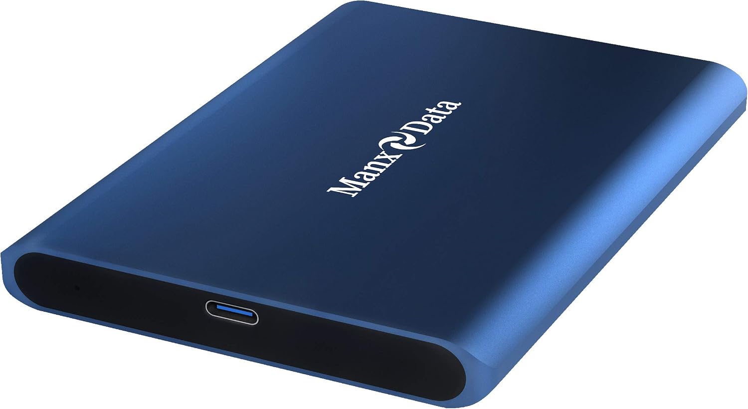 ManxData 512GB Blue USB 3.1 Gen 2 (10 Gbps, Type-C) External Solid State Drive (Portable SSD) for use with Windows PC, Mac, Smart tv, XBOX ONE & PS4