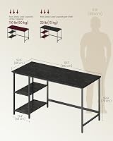 VASAGLE Computer Desk 140 x 60 cm Ebony Black LWD055B02 Industrial view 6