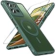 WakongHK for Motorola Moto G Power 2025 Case Magnetic,Translucent Matte Compatible with Magsafe [Military-Grade Protection] with Screen Protector Shockproof Protective Case for Moto G Power 2025-Green