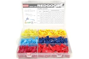 REDGOOSE 240PCS T Tap Wire Connectors 22-10 AWG Self-Stripping Quick Splice Electrical Wire Spade Terminals Assortment Kit
