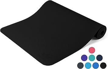 Yoga Mat Non Slip - Longer and Wider Than Other Exercise Mats - ¼-Inch Thick High Density Padding to Avoid Sore Knees During Pilates, Stretching & ...