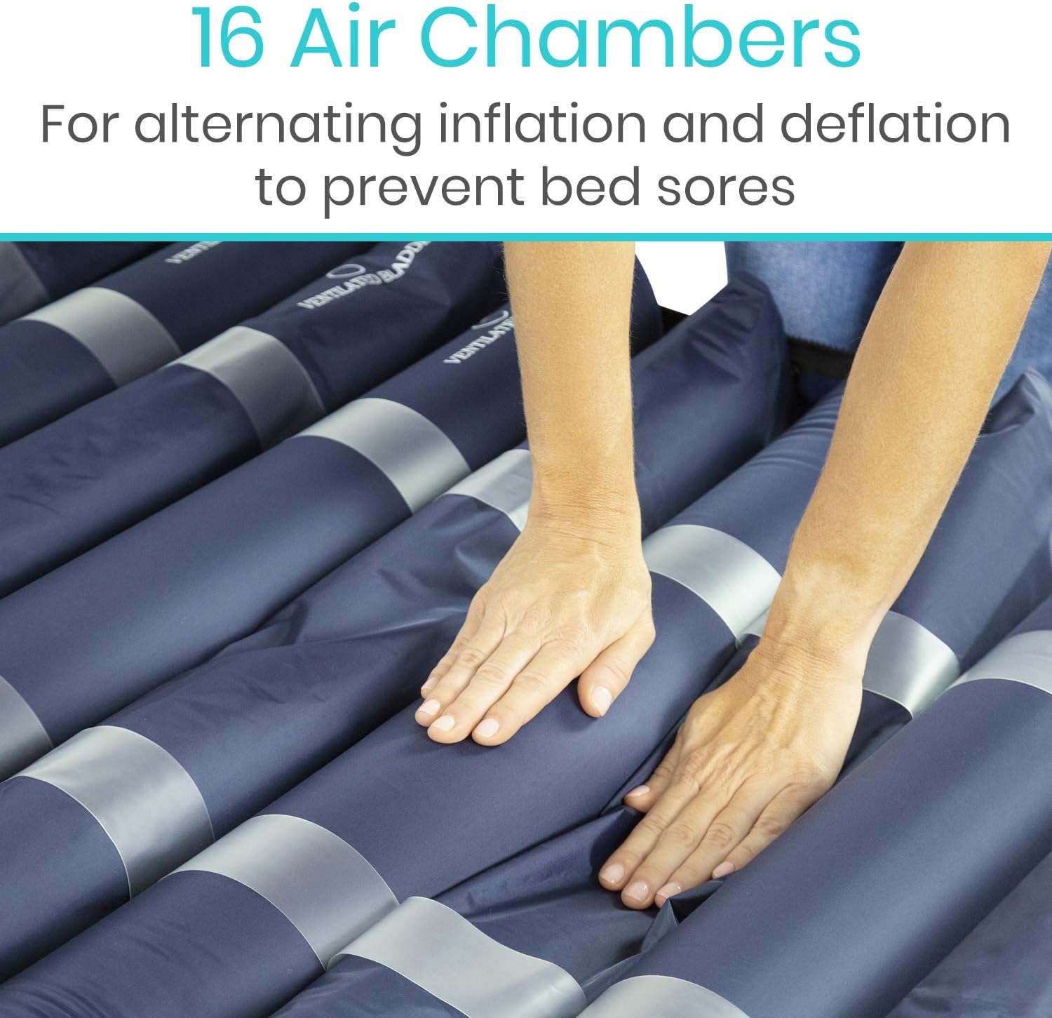 Vive 8" Alternating Pressure Mattress - Low Air Loss Hospital Replacement Mattress - Medical Bed Topper for Pressure Ulcers and Bed Sores - Variable, Inflatable Pressure Pump System: Health & Personal Care