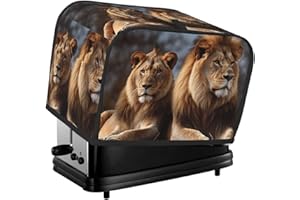 Two lions Toaster Cover 2 Slice, Cotton Quilted Two Slice Toaster Dust Covers for Small Kitchen Appliances Dust and Fingerpri