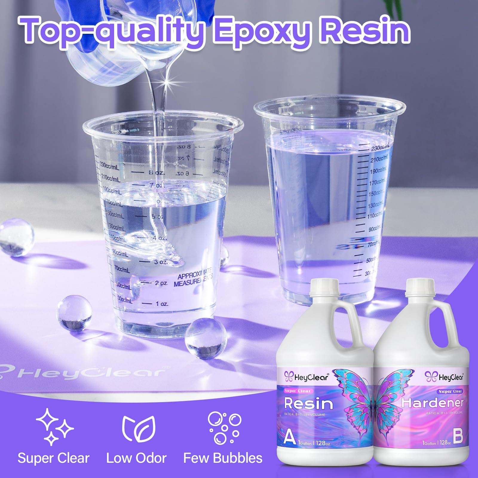 2 Gallon Epoxy Resin Kit with Pumps, Crystal Clear and Hard Upgraded 2 Part Resin and Hardener for Casting Coating, Countertop, Table top, Art DIY Handcraft Jewelry