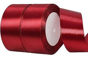 IEFOAH 1 1/2 Inch Wine Red Satin Ribbon,50 Yards Wine Red Ribbon Solid Fabric Ribbon for Gift Wrapping Floral Bouquets Wedding Home Party Decoration