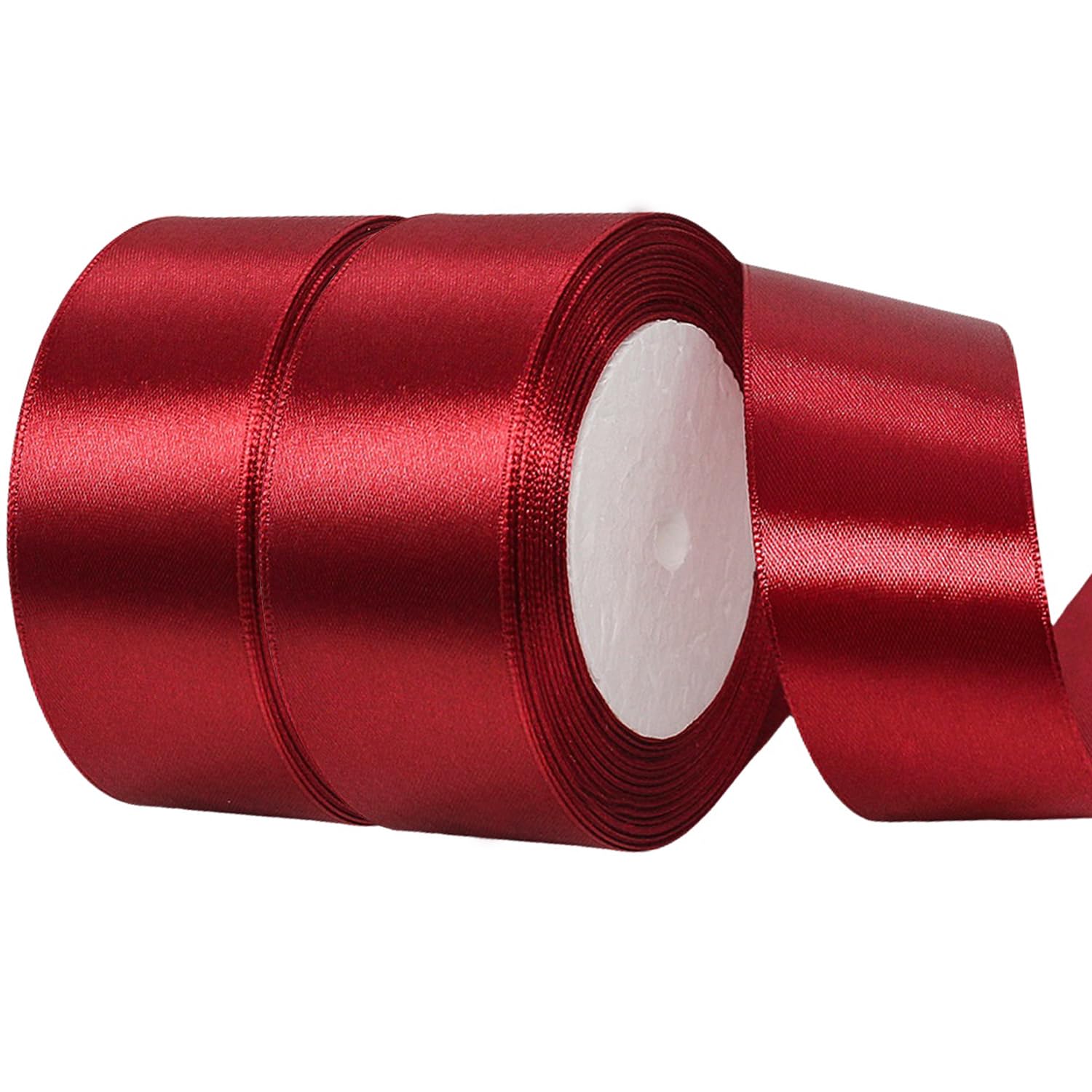Photo 1 of 1 1/2 Inch Wine Red Satin Ribbon,50 Yards Wine Red Ribbon Solid Fabric Ribbon for Gift Wrapping Floral Bouquets Wedding Home Party Decoration