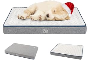 EMPSIGN Reversible Cool and Warm Dog Bed for Crate Pad, Pet Beds with Washable and Removable Cover, Dogs Crate Bed Sleeping Mats, Bed for Dog Crate for Large Medium Small Dogs, Grey