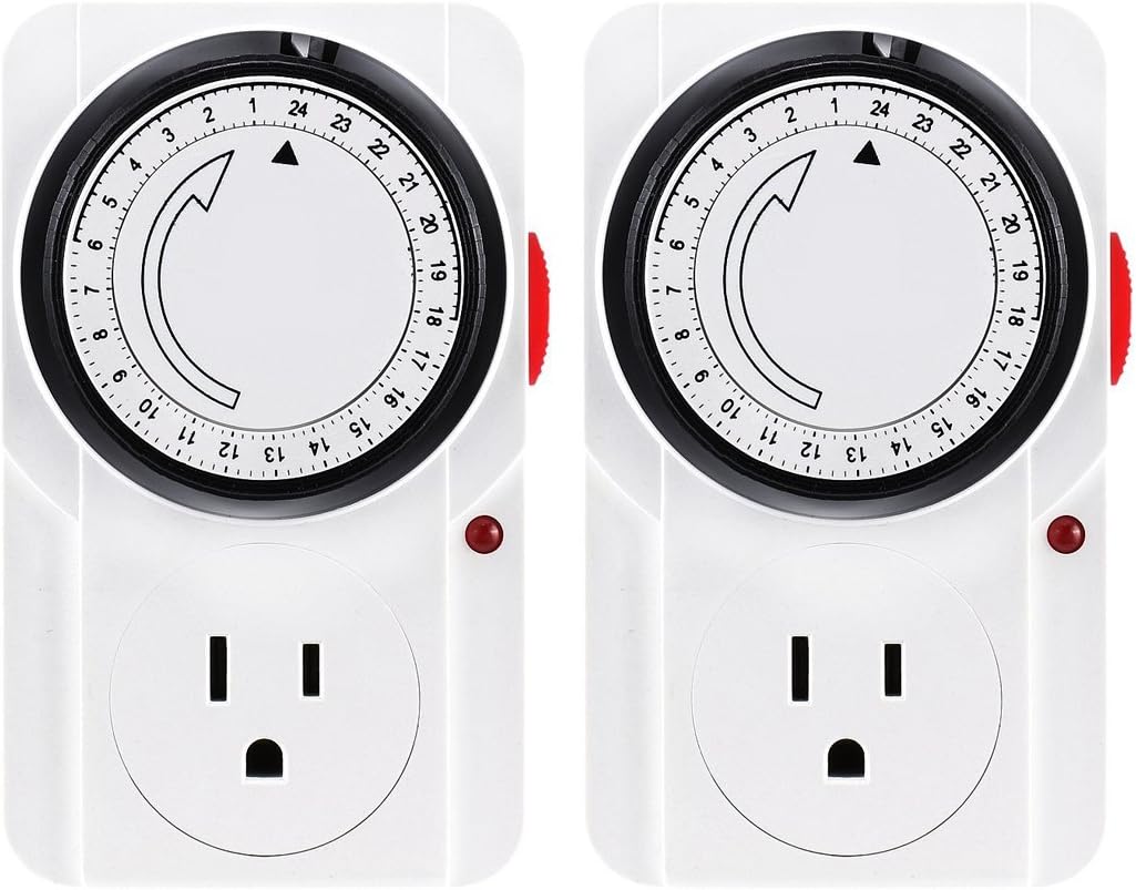 24 Hour Plug-in Mechanical Timer Grounded Switch 7-day Programmable Smart Wall 3-Prong Timing Socket
