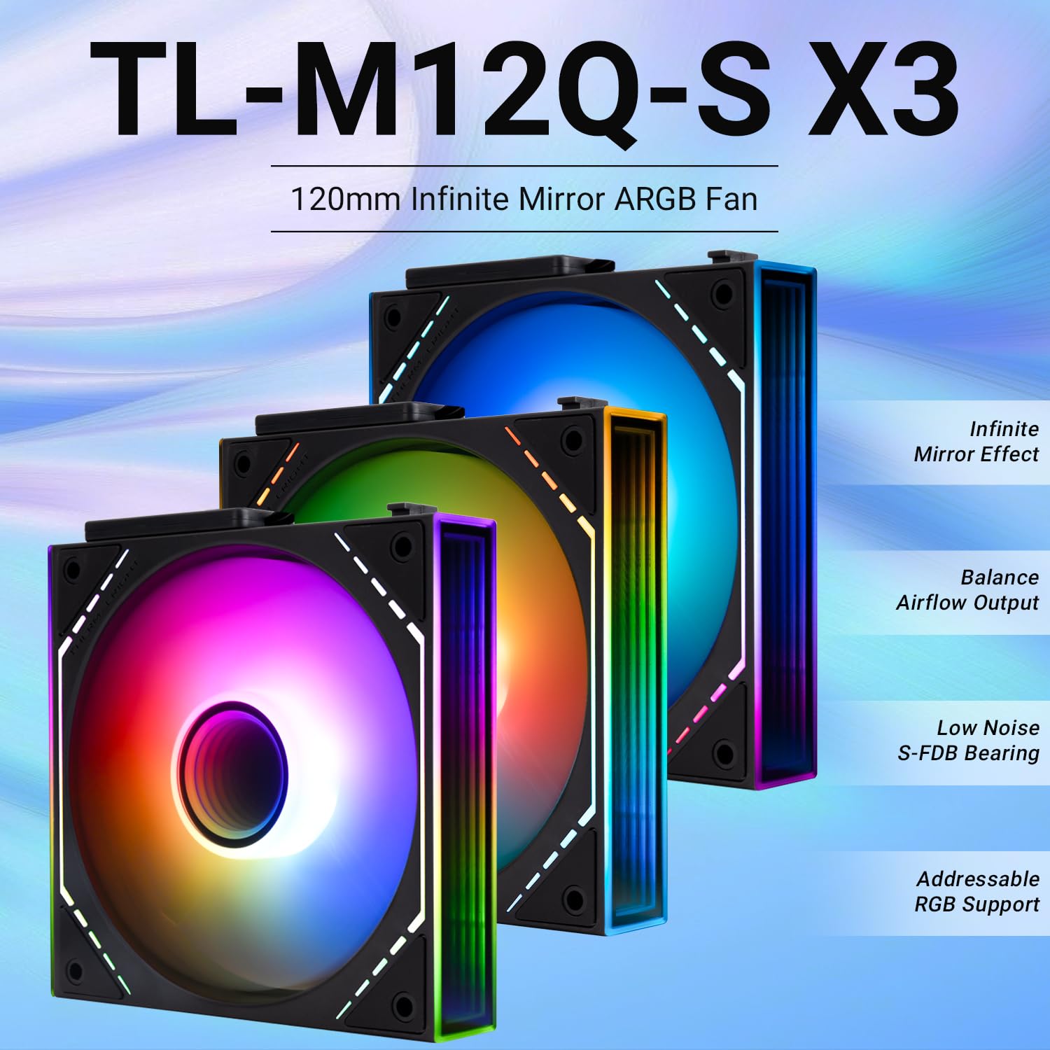 Condition photo showing New/Like New for thermalright tl-m12q-s x3 wireless splicing case fan-120mm quiet,infinity mirror argb lighting effec