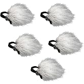 Movo WS10m 5 Pack Universal Furry Lavalier Microphone Windscreen Muff, Shure, Rode, and 8-13 mm Lapel Mics