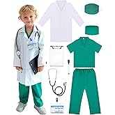 Liberry Doctor Costume for Kids 3 4 5 6 Years Old, Toddler Dress Up Clothes with Nurse Scrubs and Real Stethoscope, Pretend Play Doctor Kit for Boys Girls Gift