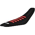 Enjoy Mfg Seat Cover - Compatible Fit for Talaria XXX E-Bike Electric Motorcycle #407 (All Black with Color Ribs) (All Black with RED Ribs)