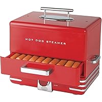 Nostalgia Extra Large Retro Classic Style Steamer Warmer, 20 Hot Dog and 6 Bun Capacity, Steam Bratwursts, Sausages, Vegetabl