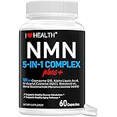 I LOVE HEALTH NMN Complex Plus+ for Women & Men with NAC, Alpha Lipoic Acid, CoQ10 & Resveratrol – 5-in-1 Cellular Energy & Healthy Aging Support – 60 Capsules, Non-GMO, Made in USA