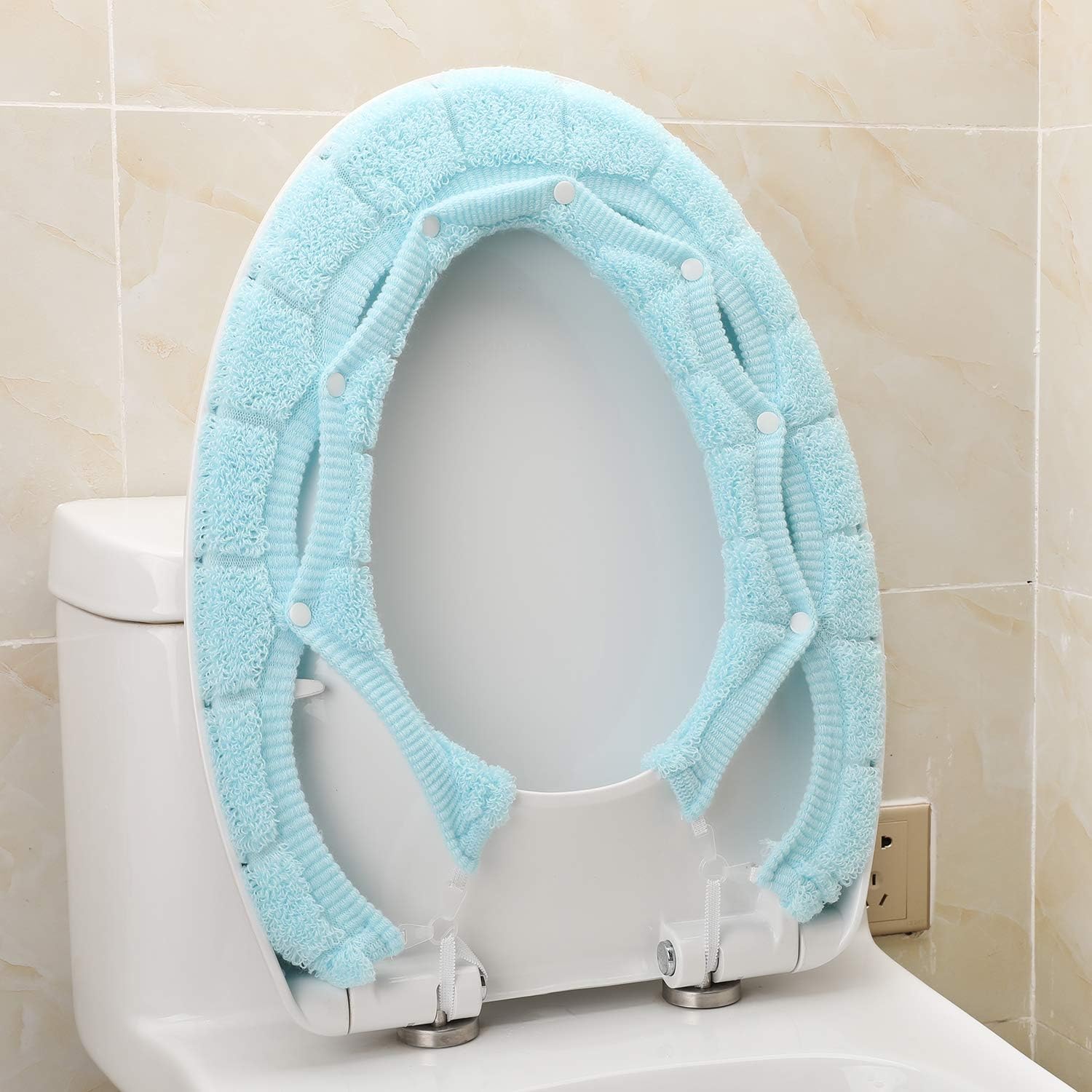 Gerfogoo Almohadillas Para Bano Funda Para Asiento De Inodoro Lavable Suave Calida Azul Mas Gruesa Tapas De Inodoro Y Cubiertas De Cisterna Chadamantra Bano