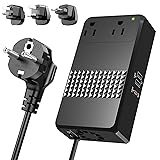 HYTED 600W Voltage Converter 220V to 110V, 3-Port