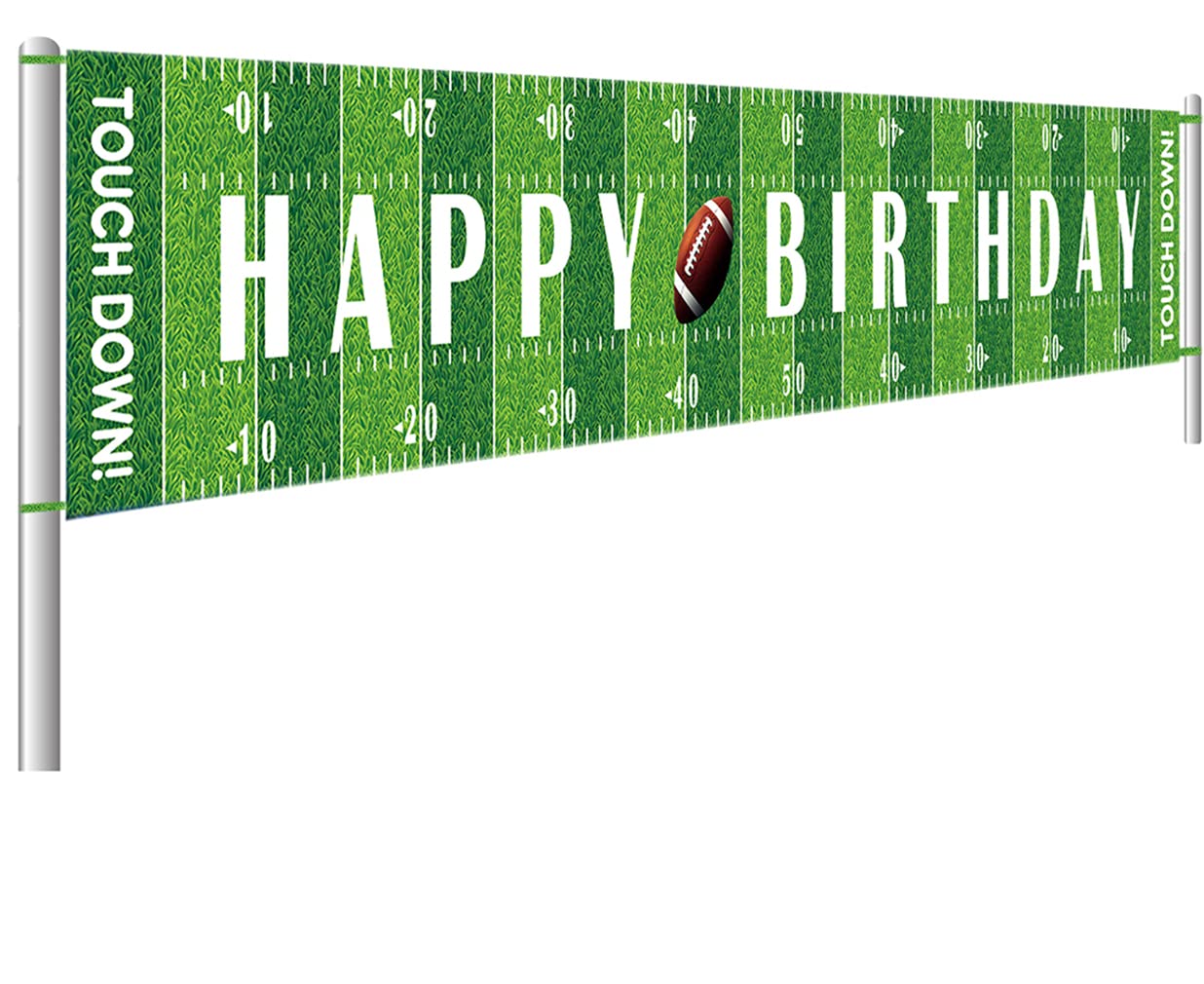 Photo 1 of Large Football Happy Birthday Party Banner, Game Day Sports Party Decorations, Football Photo Backdrop Hanging Decorations(9.8 x 1.6 feet)