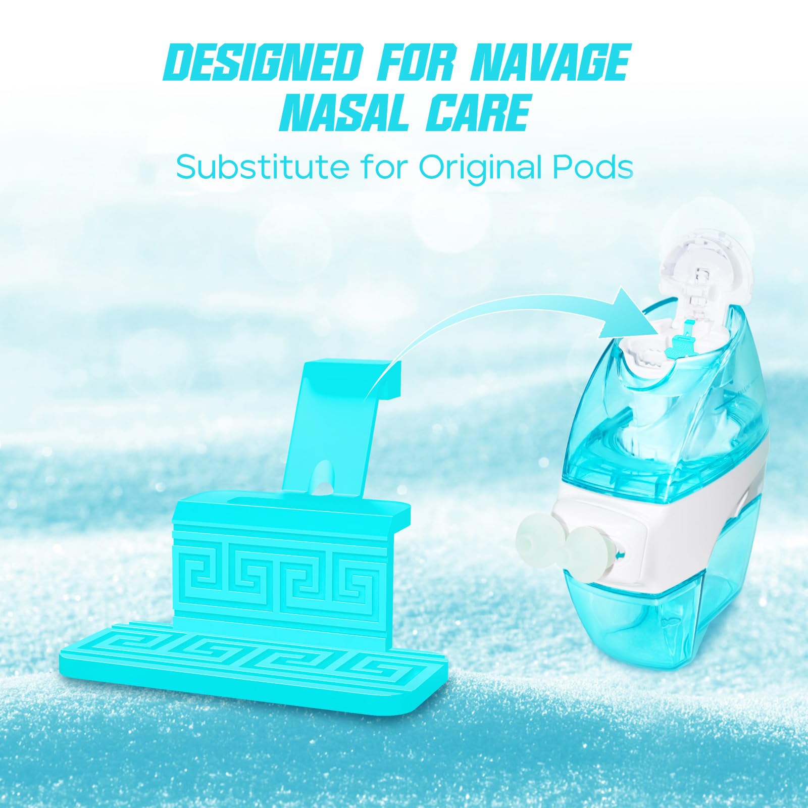 FireAnt Silicone Saline Pods Refills Accessories Compatible with Navage Nasal Care, 16 Pack Reusable Silicone Salt Pads Refills Replacements, Easy Operation (Light Blue 16 Packs)