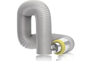 Hon&Guan 4'' Insulated Flexible Duct - 8 FT Noise Reducer Hose, Insulated Duct for Exhaust Fan Ductwork Insulation, Heating &