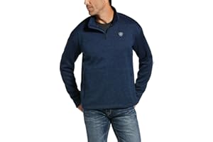 ARIAT Caldwell 1/4 Zip, Indigo Heather, Medium