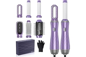 YITRUST 6 in 1 Hair Dryer Brush, Detachable Blow Dryer Brush, 2023 Hair Styling Tools Set Air Auto Wrap Negative Ionic Hair Dryer with Hair Curlers, Hot Air Brush, Thermal Brush, Hair Straightener Brush