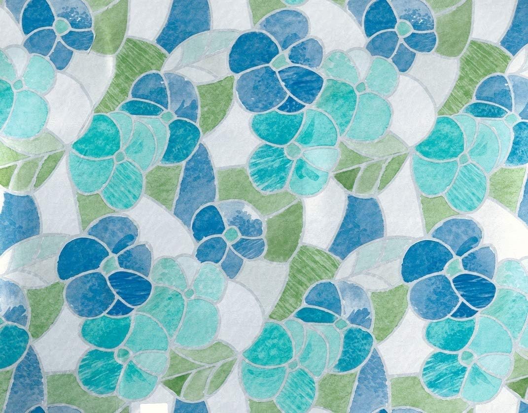 d-c-fix window film privacy Lisboa Blue, 45cm x 2m, self adhesive vinyl films for glass windows with a modern floral pattern - Image 5