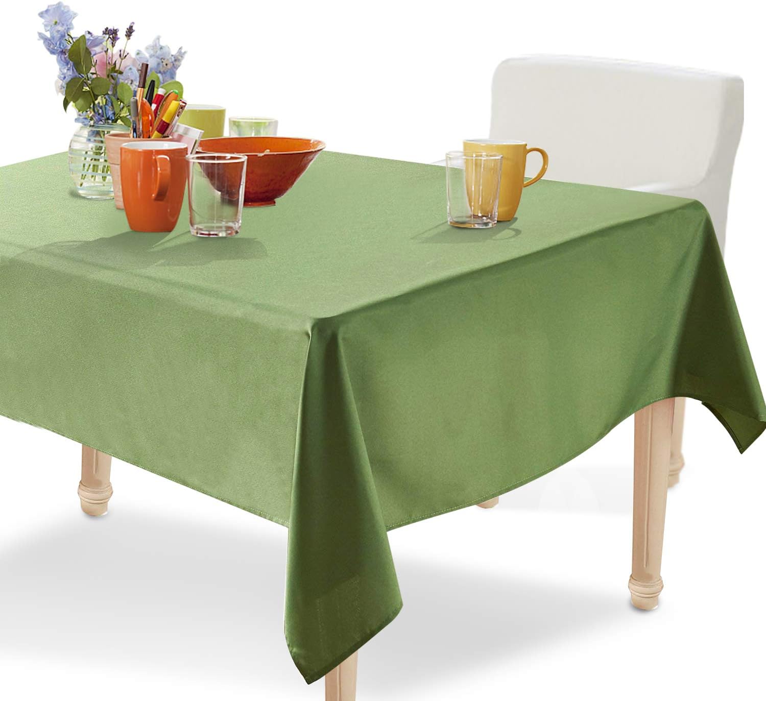 Best dark green rectangular table cloth
