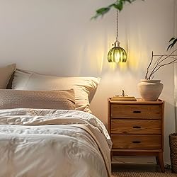 Shenmoyl Mini Pendant Light with Green Tulip Glass