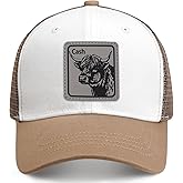 Animal Trucker Hats Leather Pattern Adjustable Snapback Mesh Animal Baseball Cap for Men