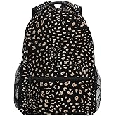 ALAZA Realistic Leopard Print Animal Skin Large Backpack Personalized Laptop iPad Tablet Travel School Bag with Multiple Pockets