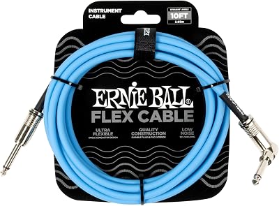 Ernie Ball Flex Instrument Cable Straight/Angle 10ft Blue