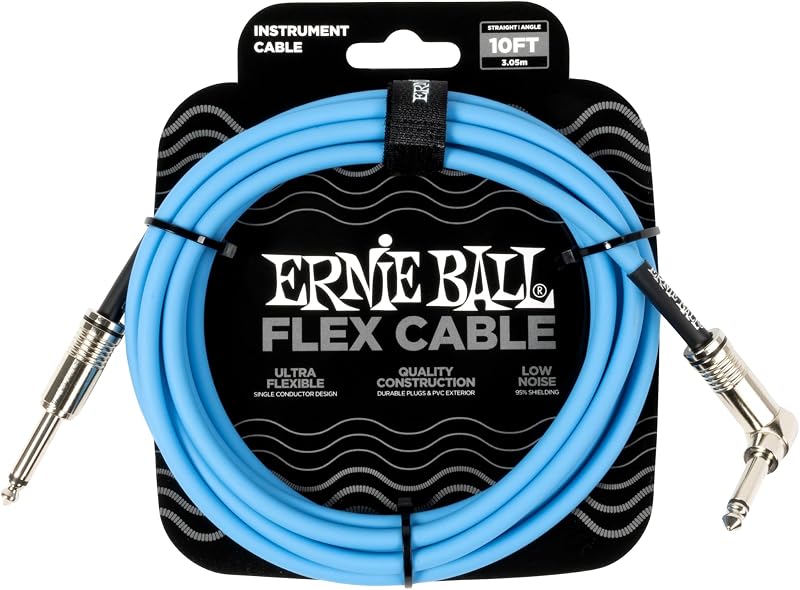 Ernie Ball Flex Instrument Cable Straight/Angle 10ft Blue