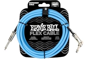 Ernie Ball Flex Instrument Cable Straight/Angle 10ft - Blue (P06464)