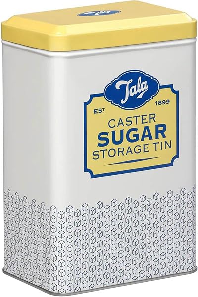 Tala Originals Storage Tin Yellow Cream Metal Sugar Jar