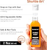 Shuttle Art Fabric Paint Set 18 Colours 60ml Non-Toxic Washable Textile view 3